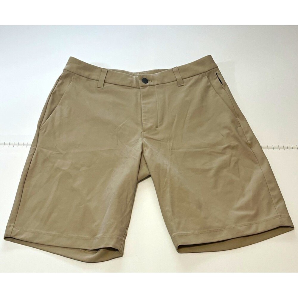 Lululemon Men’s Beige Chino Shorts Flat Front Solid Twill Polyester SIZE:30"